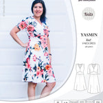 Pdf sewing patterns - S1025 Yasmin knit V neck dress with gathered or flared skirt by Sinclair Patterns