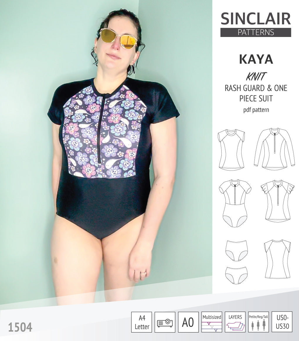 Kaya raglan rash guard, swim bottoms and a one piece suit (PDF ...