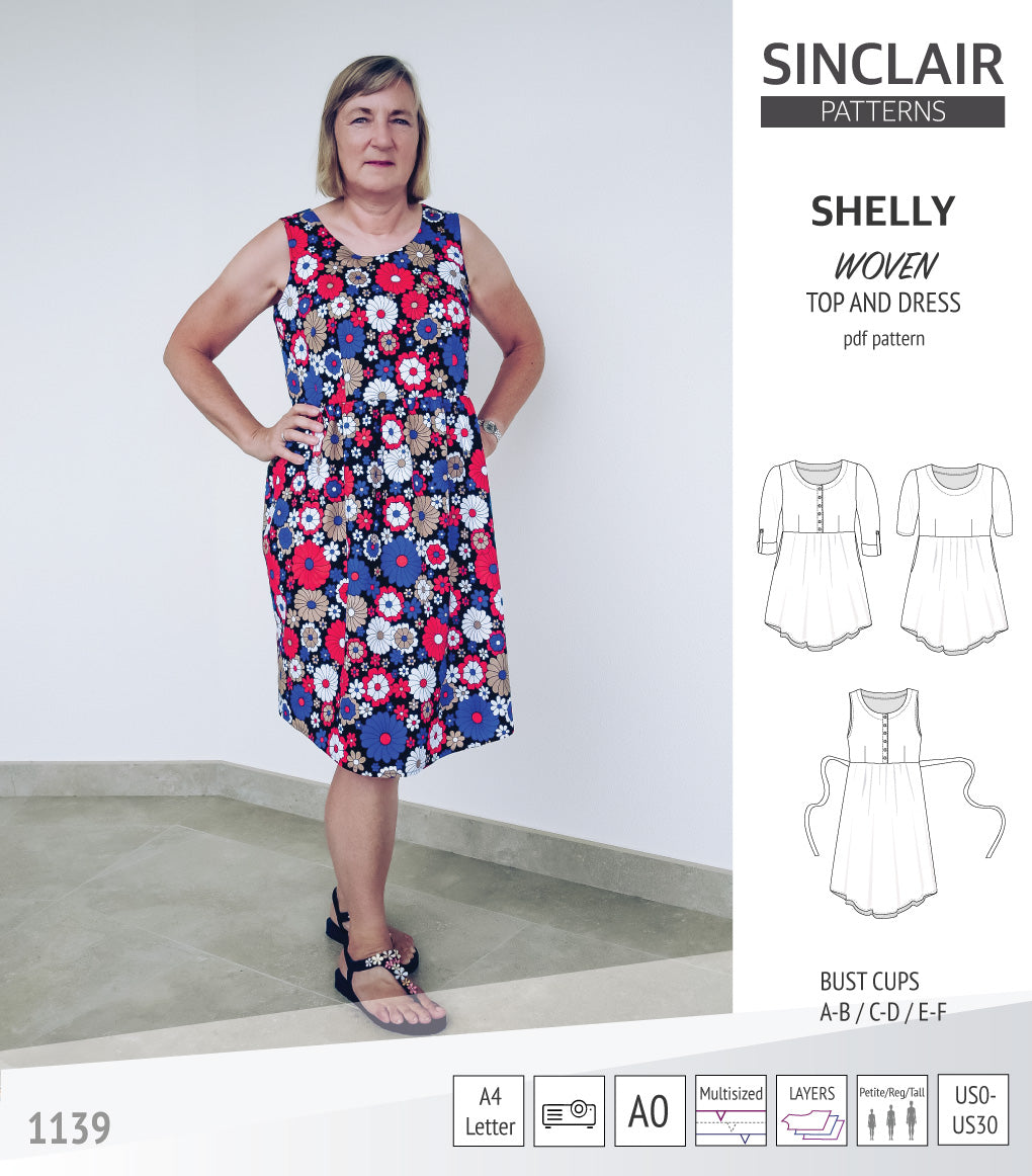 Shellie Pattern Shelly woven dress with a placket PDF) – Sinclair Patterns