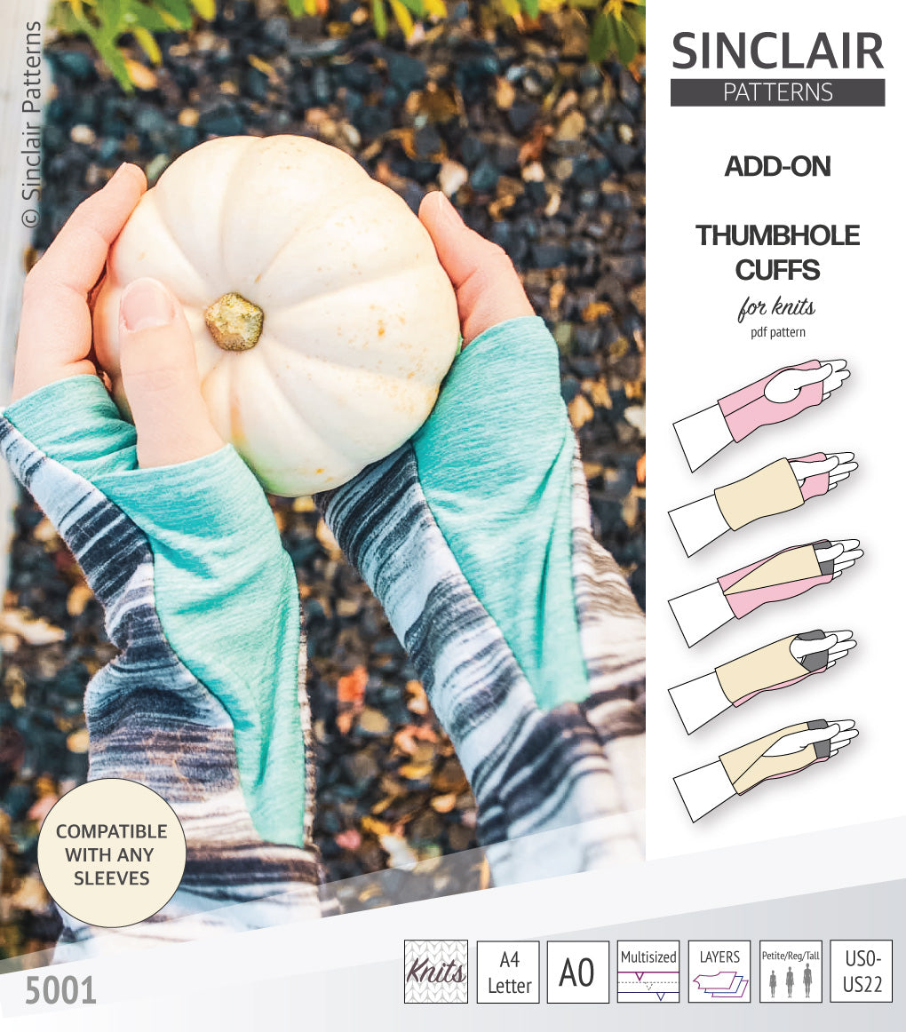 Easy thumbhole cuffs
