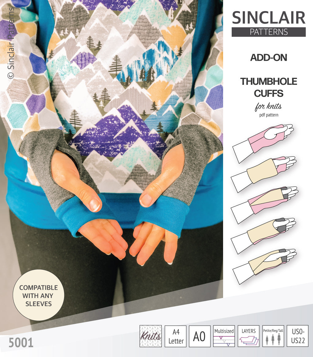 Easy thumbhole cuffs