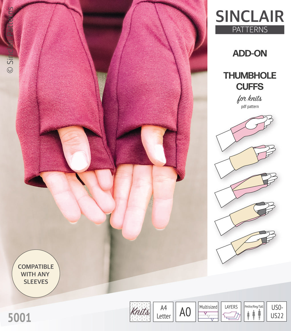 Easy thumbhole cuffs