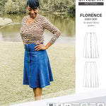 Pdf sewing pattern S1018 Florence 8 gored skirt with buttons or zipper for woven fabrics by Sinclair Patterns