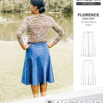 Pdf sewing pattern S1018 Florence 8 gored skirt with buttons or zipper for woven fabrics by Sinclair Patterns