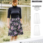 Pdf sewing pattern S1018 Florence 8 gored skirt with buttons or zipper for woven fabrics by Sinclair Patterns