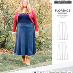 Pdf sewing pattern S1018 Florence 8 gored skirt with buttons or zipper for woven fabrics by Sinclair Patterns
