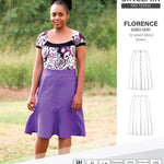 Pdf sewing pattern S1018 Florence 8 gored skirt with buttons or zipper for woven fabrics by Sinclair Patterns