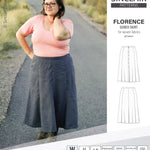 Pdf sewing pattern S1018 Florence 8 gored skirt with buttons or zipper for woven fabrics by Sinclair Patterns