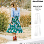 Pdf sewing pattern S1018 Florence 8 gored skirt with buttons or zipper for woven fabrics by Sinclair Patterns