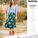 Pdf sewing pattern S1018 Florence 8 gored skirt with buttons or zipper for woven fabrics by Sinclair Patterns