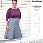 Pdf sewing pattern S1018 Florence 8 gored skirt with buttons or zipper for woven fabrics by Sinclair Patterns