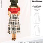Pdf sewing pattern S1018 Florence 8 gored skirt with buttons or zipper for woven fabrics by Sinclair Patterns