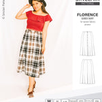 Pdf sewing pattern S1018 Florence 8 gored skirt with buttons or zipper for woven fabrics by Sinclair Patterns