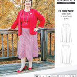 Pdf sewing pattern S1018 Florence 8 gored skirt with buttons or zipper for woven fabrics by Sinclair Patterns