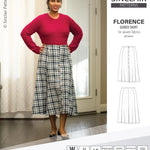 Pdf sewing pattern S1018 Florence 8 gored skirt with buttons or zipper for woven fabrics by Sinclair Patterns