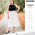 Pdf sewing pattern S1018 Florence 8 gored skirt with buttons or zipper for woven fabrics by Sinclair Patterns
