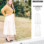 Pdf sewing pattern S1018 Florence 8 gored skirt with buttons or zipper for woven fabrics by Sinclair Patterns