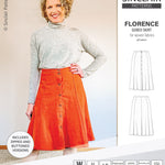 Pdf sewing pattern S1018 Florence 8 gored skirt with buttons or zipper for woven fabrics by Sinclair Patterns