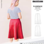 Pdf sewing pattern S1018 Florence 8 gored skirt with buttons or zipper for woven fabrics by Sinclair Patterns