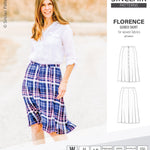 Pdf sewing pattern S1018 Florence 8 gored skirt with buttons or zipper for woven fabrics by Sinclair Patterns