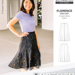Pdf sewing pattern S1018 Florence 8 gored skirt with buttons or zipper for woven fabrics by Sinclair Patterns