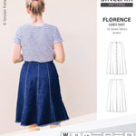 Pdf sewing pattern S1018 Florence 8 gored skirt with buttons or zipper for woven fabrics by Sinclair Patterns