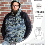 Sewing pattern pdf S9003 Walker knit raglan hoodie for men by Sinclair Patterns