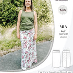 Pdf sewing pattern Mia knit jersey maxi or midi skirt with yoga waistband and side slits