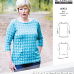 Pdf sewing pattern S1022 Adele knit boatneck top with shoulder inserts and tied sleeves by Sinclair Patterns