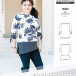 Pdf sewing pattern S1022 Adele knit boatneck top with shoulder inserts and tied sleeves by Sinclair Patterns