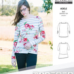 Pdf sewing pattern S1022 Adele knit boatneck top with shoulder inserts and tied sleeves by Sinclair Patterns