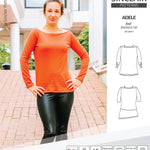 Pdf sewing pattern S1022 Adele knit boatneck top with shoulder inserts and tied sleeves by Sinclair Patterns