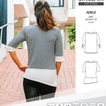 Pdf sewing pattern S1022 Adele knit boatneck top with shoulder inserts and tied sleeves by Sinclair Patterns