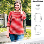 Pdf sewing pattern S1022 Adele knit boatneck top with shoulder inserts and tied sleeves by Sinclair Patterns