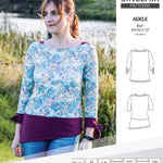 Pdf sewing pattern S1022 Adele knit boatneck top with shoulder inserts and tied sleeves by Sinclair Patterns