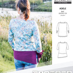 Pdf sewing pattern S1022 Adele knit boatneck top with shoulder inserts and tied sleeves by Sinclair Patterns