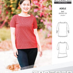 Pdf sewing pattern S1022 Adele knit boatneck top with shoulder inserts and tied sleeves by Sinclair Patterns