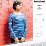 Pdf sewing pattern S1022 Adele knit boatneck top with shoulder inserts and tied sleeves by Sinclair Patterns