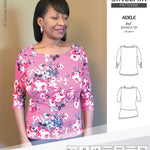 Pdf sewing pattern S1022 Adele knit boatneck top with shoulder inserts and tied sleeves by Sinclair Patterns