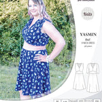 Pdf sewing patterns - S1025 Yasmin knit V neck dress with gathered or flared skirt by Sinclair Patterns 