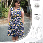 Pdf sewing patterns - S1025 Yasmin knit V neck dress with gathered or flared skirt by Sinclair Patterns 