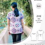 Sinclair Patterns S1032 Zoe relaxed fit dolman top and drawstring knit dress or top for women pdf sewing pattern