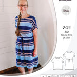 Sinclair Patterns S1032 Zoe relaxed fit dolman top and drawstring knit dress or top for women pdf sewing pattern