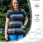 Sinclair Patterns S1032 Zoe relaxed fit dolman top and drawstring knit dress or top for women pdf sewing pattern