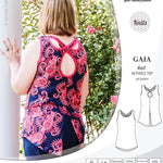 Pdf sewing pattern Gaia knit racerback keyhole tank top by Sinclair Patterns