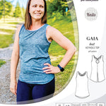 Pdf sewing pattern Gaia knit racerback keyhole tank top by Sinclair Patterns