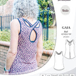 Pdf sewing pattern Gaia knit racerback keyhole tank top by Sinclair Patterns