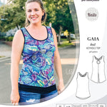 Pdf sewing pattern Gaia knit racerback keyhole tank top by Sinclair Patterns