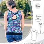 Pdf sewing pattern Gaia knit racerback keyhole tank top by Sinclair Patterns