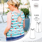 Pdf sewing pattern Gaia knit racerback keyhole tank top by Sinclair Patterns